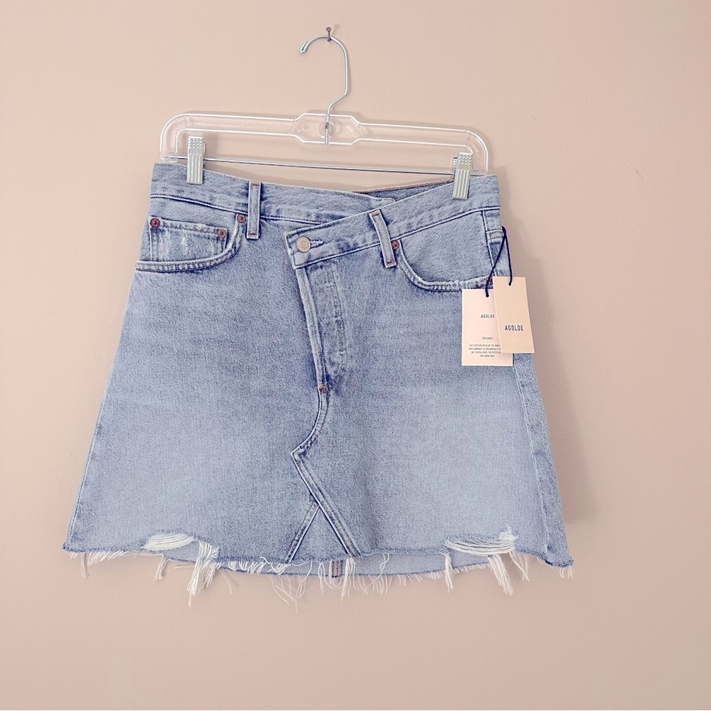 Agolde Criss Cross A-Line Mini Skirt